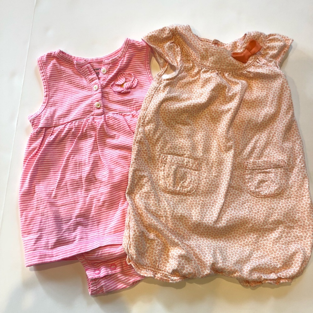 Lot of 2 Carters 18 m Girl Outfit one piece Onesie